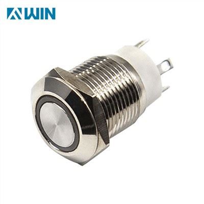 Tombol Tekan Logam Cincin LED 12MM